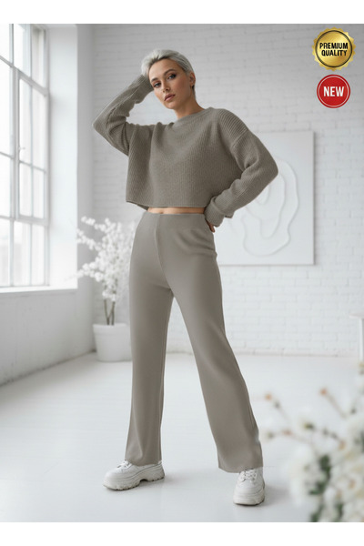 Teenage Millionaire Women's Stone Color Knitwear Trousers Single Bottom S-M-L...