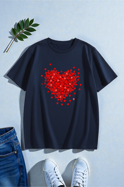 trendypassion Unisex Mixed Hearts Printed Design Tshirt