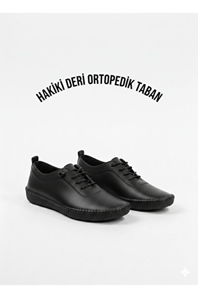 Tamdabu Ayakkabı Women's Black Genuine Leather Comfort Orthopedic Sole Mother...