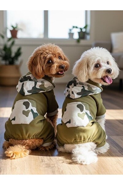 Kemique بدلة كلب بنمط التمويه |   هودي (سترة بقلنسوة) |   قماش قطني من الصوف ...