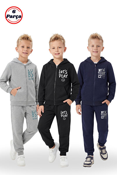 panios kids Set de trening pentru băieți, 6 piese, cu fermoar în trei puncte ...