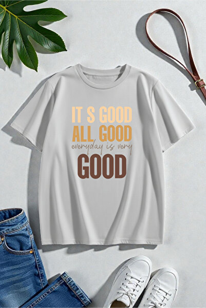 uyguntarz Tricou unisex cu design imprimat „It's Good All Good”