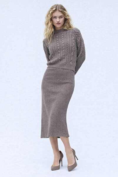 MARLİNG Pearl Tricot Sweater & Skirt Set