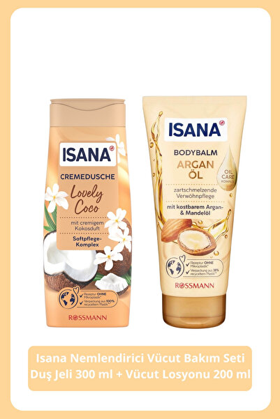 ISANA Nemlendirici Vücut Bakım Seti: Duş Jeli 300 ml + Vücut Losyonu 200 ml