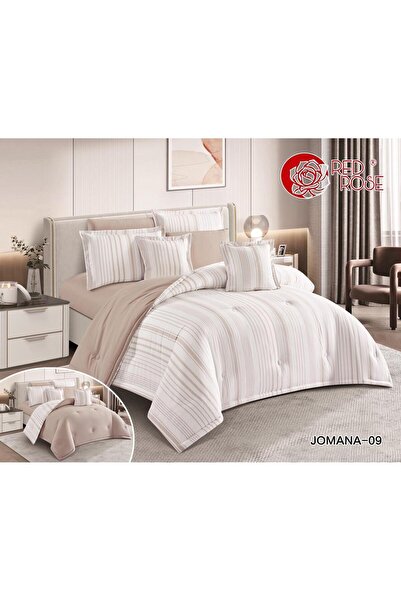 Red Rose مفرش(لحاف) زوجي جومانا مايكروفايبر فندقي (7 قطع) - نفرين - مقاس 260*240