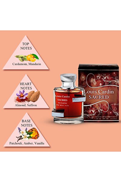 Louis Cardin عطر ساكريد للجنسين، ماء عطر 100 مل - يدوم 96 ساعة، عطر قوي يدوم ...