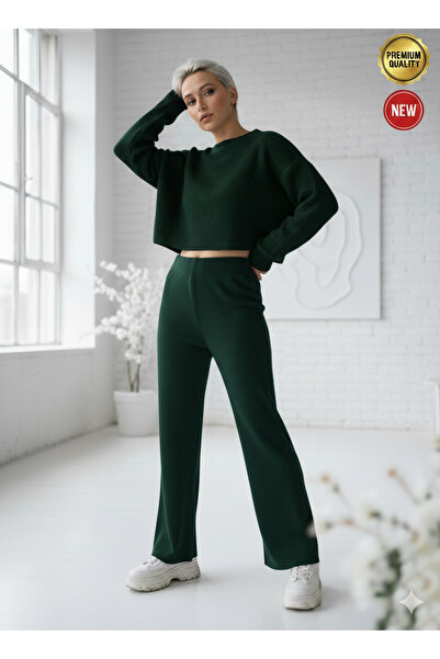 Teenage Millionaire Women's Nefti Green Knitwear Trousers Single Bottom S-M-L...
