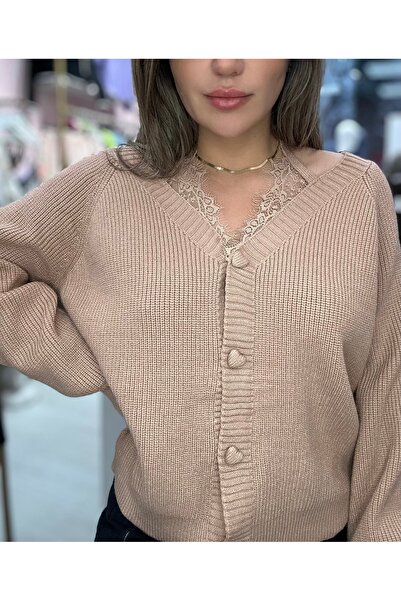 Brielle Green Knitted Sweater with Lace PREMIUM 1402