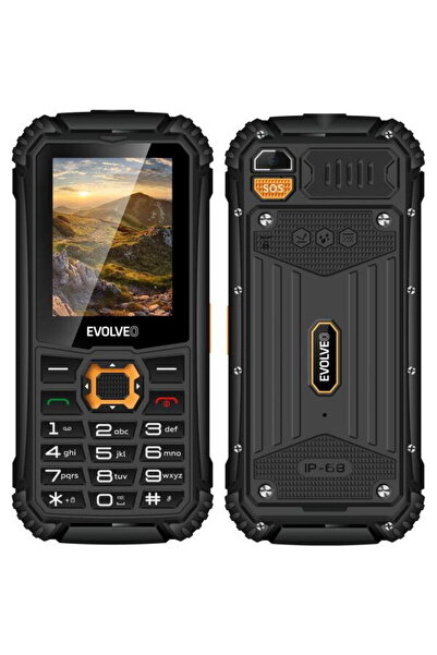 EVOLVEO StrongPhone Q1 mobile phone, 32 MB, Dual SIM, waterproof, Black-Orange