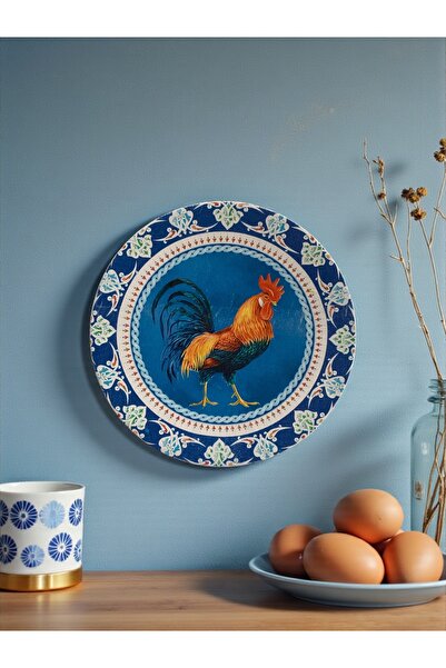 unique florya Horoz Tavuk Temalı Vintage Duvar Tabağı Çiftlik Evi Esintili Mu...