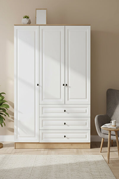 Home EUR021 3 Kapak 3 Çekmeceli Gardırop