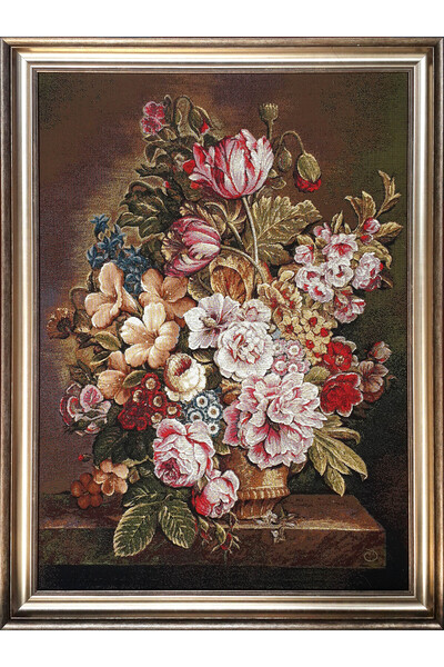 GoblenAL M4M Çiçekli Vintage Dokuma Kumaş - Kırlent, Çanta, Koltuk, Tablo, De...