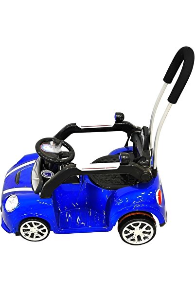Generic Kids 6V Electric Ride-On Car - Dual Joystick Control, Parent Push Handle & LED Lights (Blue)