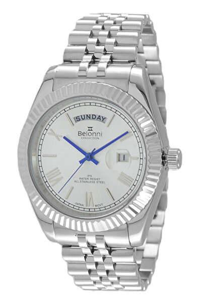Belonni Collection Erkek Kol Saati Çelik Kordon Takvimli Şık Tasarım 3 ATM Su...