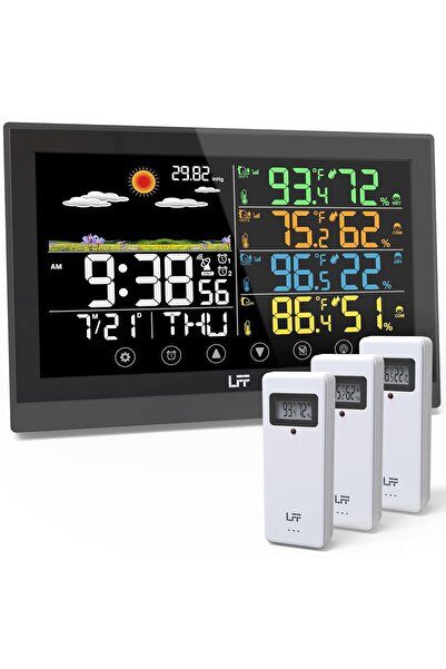 LFF Stație meteo, stație meteo wireless pentru interior și exterior cu senzor...