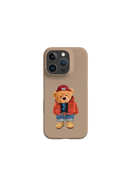 KaffCase حافظة إطلاق مطبوعة على شكل دب تيدي متوافقة مع آيفون 16 برو ماكس