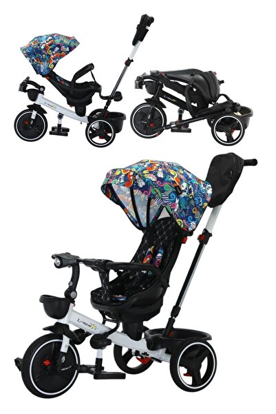 L-Sun Children's Tricycle, Reversible Seat, Sleeping Position, Foldable, Musi...