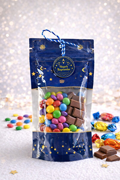 DEKAPAK SET(Doypack+İp+Hayırlı Bayramlar Kartı) Şeker Poşeti Ramazan Temalı H...