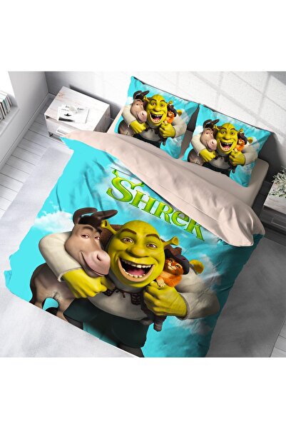 Home Nevresimhome Double Shrek 3D Digital Duvet Cover Set