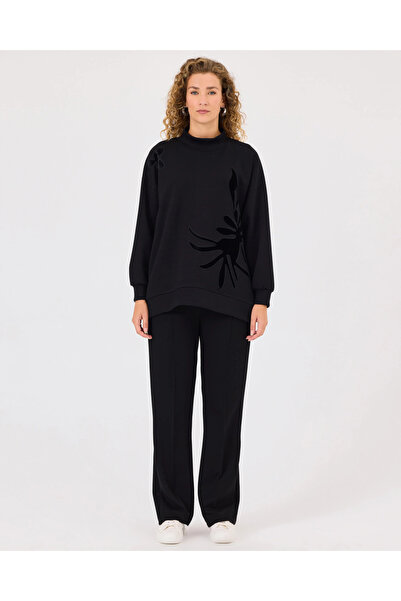 SEÇİL DİK YAKA DESENLİ UZUN KOLLU TUNİK