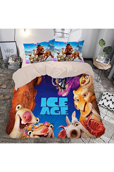 Home Nevresimhome Ice Age Themed 3D Digital Cotton Double Bed Sheet Set