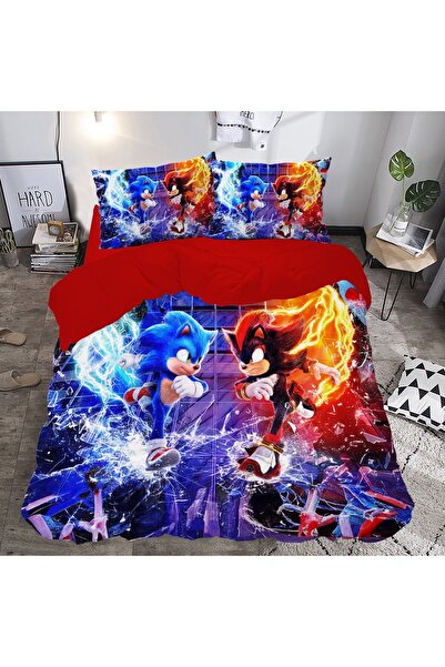 Home Duvet Cover Double Sonic Themed 3D Digital Bedding Set