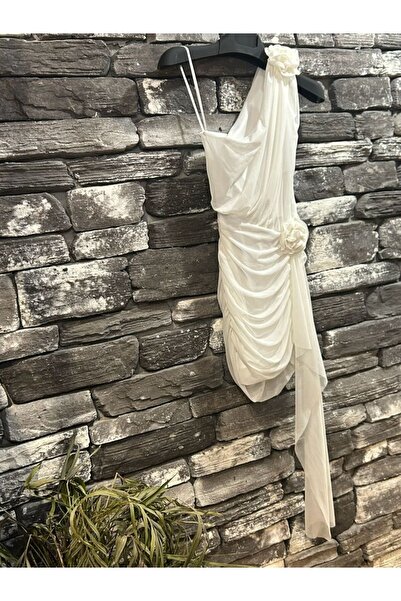 SELVİLERBUTİK Tek Omuz Şifon Elbise