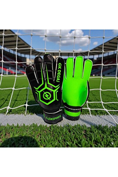 GK DEGAJ Avuç İçi Renkli Yetişkin Goalkeeper Gloves Bilek Bandajlı Kaleci Eld...