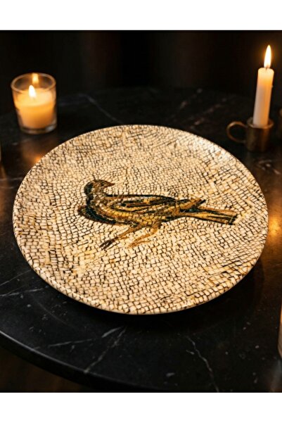 Bonna Mezopotamya Kuş Vago Gourmet Düz Tabak 21 cm-Pasta Tabağı-Tatlı Tabağı-...