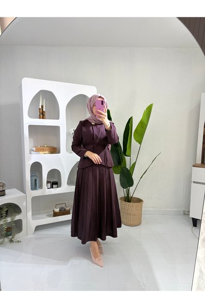 STİLSEN Premium Cupra Jacket Skirt Set