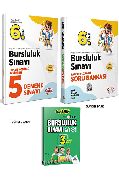 Editör Yayınevi Editör 6.Sınıf Bursluluk Tamamı Çözümlü Fasiküllü 5 Deneme Sı...