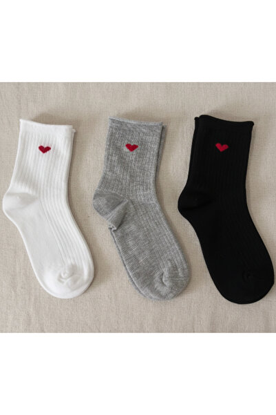 Budy Socks Heart Patterned Cotton Diabetic Socks, Half-Toe Socks, Non-Squeezi...