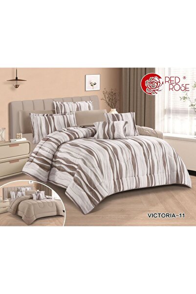 Red Rose Victoria Summer Double Bedspread Set, 8 Pieces