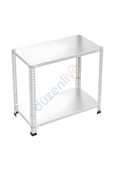 düzenliyo 2 Katlı Galvaniz Çelik Raf 31x60x100 cm – Depo, Arşiv, Kiler ve Mar...