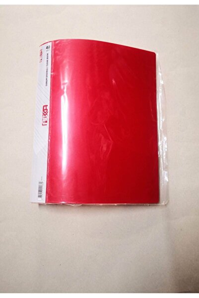 Abka Red 40-Piece Presentation File with Plastic Cover and Transparent Leaves