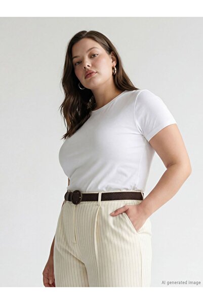 LC Waikiki Plus Size Crew Neck Women's T-Shirt