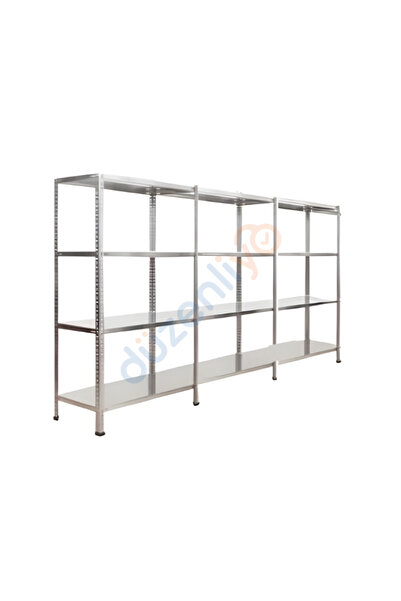 düzenliyo 4 Katlı 3 Üniteli Galvaniz Çelik Raf 43x279x200 cm – Depo, Arşiv, K...