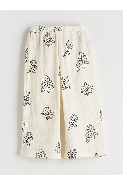 LC Waikiki Elastic Waist Floral Girls Trousers