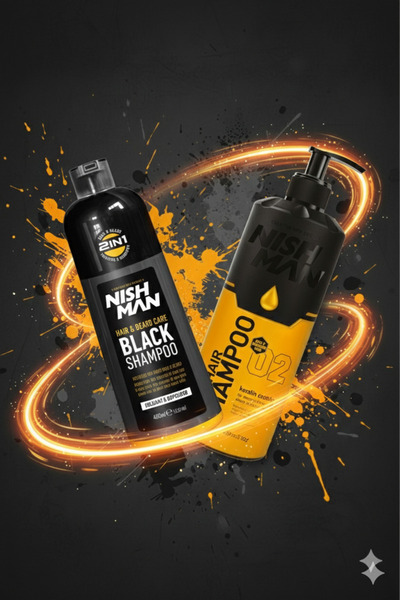 NISHMAN BEYAZ KAPATICI ŞAMPUAN – 60 SANİYEDE SİYAH SAÇLAR 400 ml X 2 ADET / +...