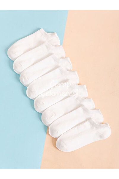 Çorap Çekmecesi 8 Pairs of Basic White Booties Socks Model