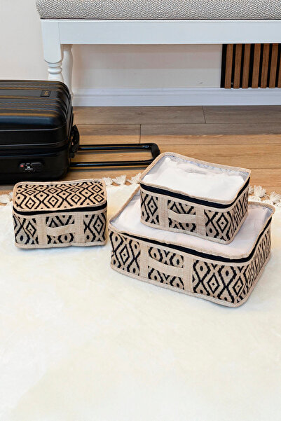 hobicium Seyahat İçin Bavul İçi Düzenleyici / Fermuarlı Organizer Set/ 3lü Set