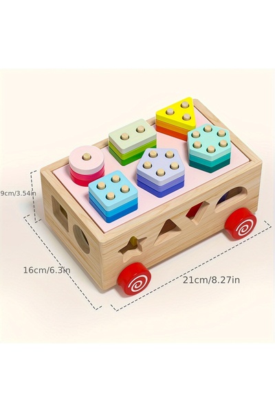 OEM Wooden educational toy – bus with shape sorter