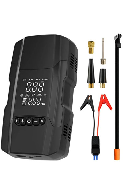 PREPARE Akü Takviye Cihazı Lastik Hava Kompresörü Uyarı Işıklı ve Powerbanklı...