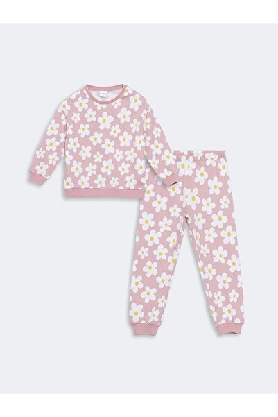 LC Waikiki Crew Neck Floral Girl's Pajama Set