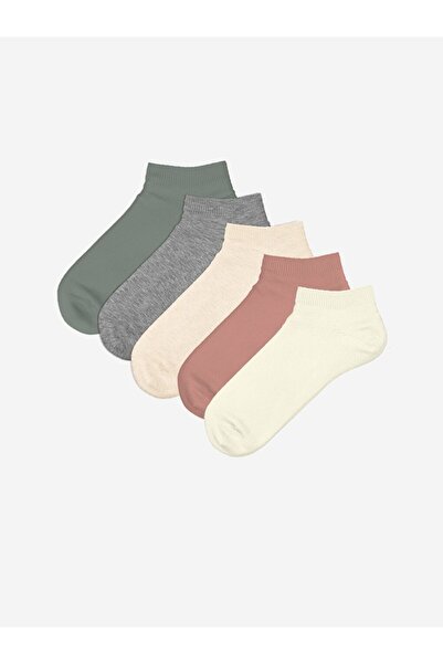LC Waikiki Women's Plain Booties Socks 5-Pack