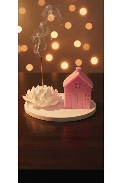 özkösekids Pembe Ev Mum & Şakayık Tütsülük Set