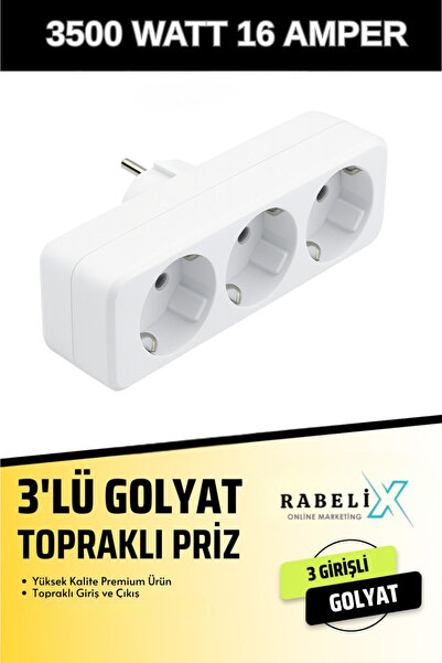 Rabelix Online Marketing Triple Golyat Flat Plug Socket 250V 16A 3500W Powerf...