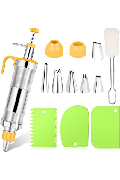 Onuvio Set seringi pentru decorarea torturilor din oțel 304, 6 duze + 2 cuple...