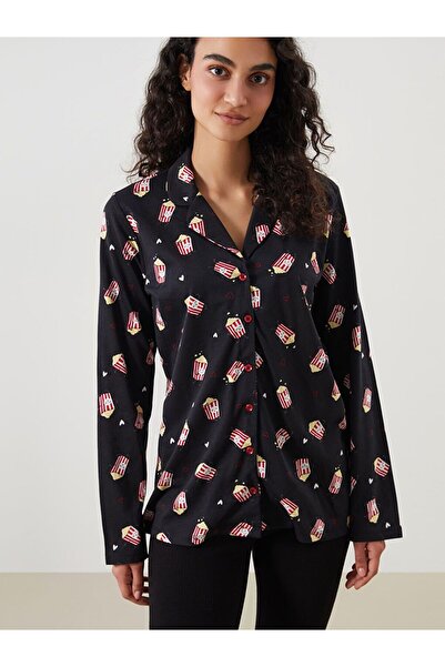 LC Waikiki Shirt Collar Patterned Women's Pajama Top