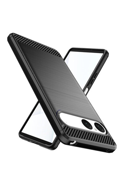 Techsuit Carcasă din silicon carbon pentru Sony Xperia 10 VII, neagră